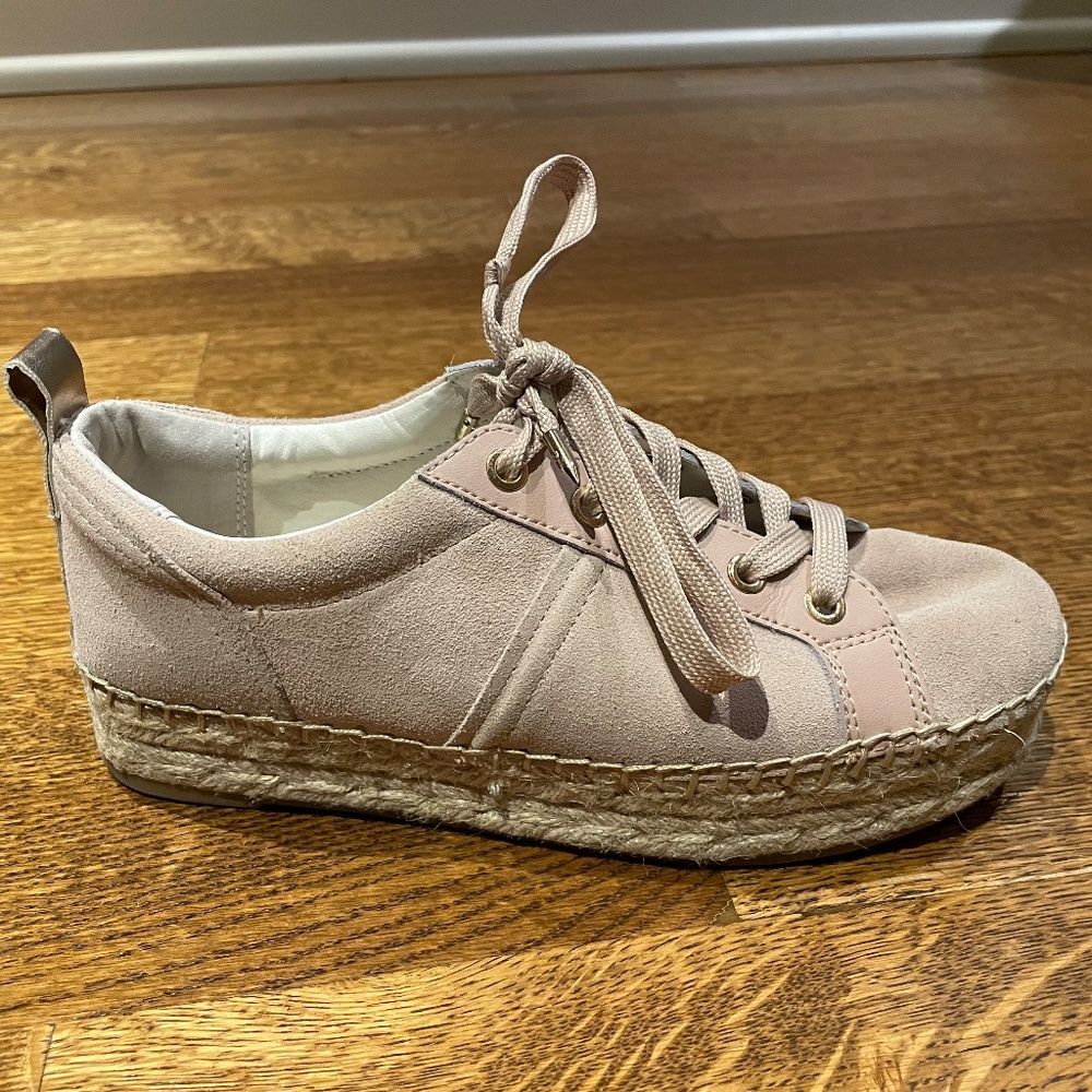 Sam Edelman Espadrille Wedge Shoe -Blush suede - Picture 6 of 12